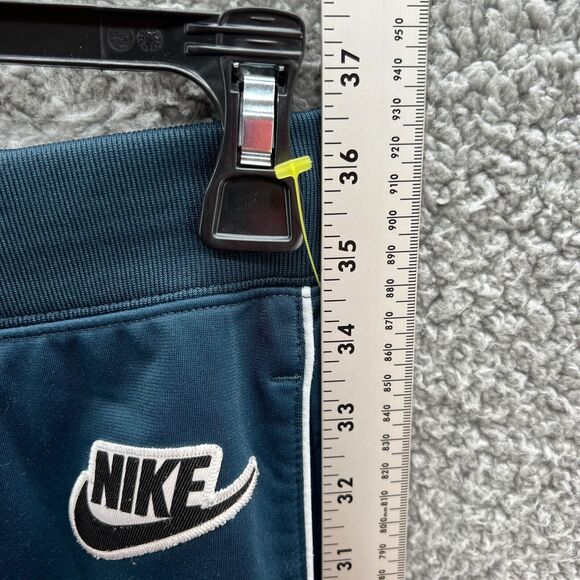 Nike Womens Athletic Workout Pants Blue Logo White Stripe Drawstring M Medium - Picture 7 of 16